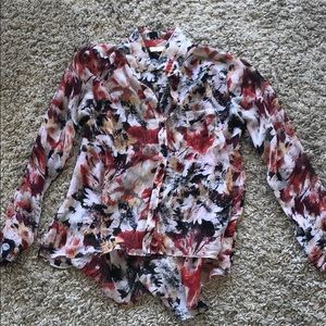 Red Floral Button Down